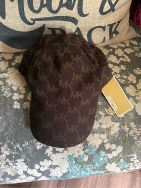 Michael Kors Brown MK Logo Baseball Cap